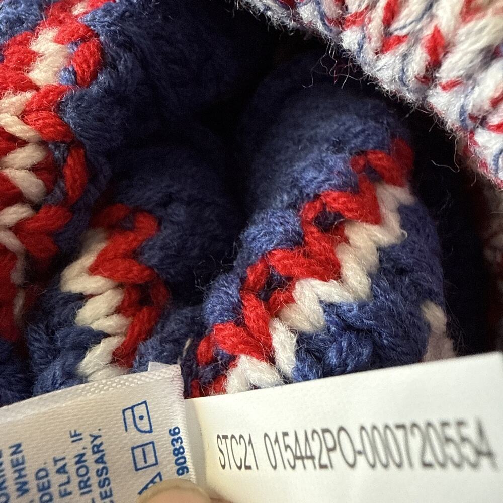 Mavericks Beanie Pom Pom Hat Red White Blue OS - Picture 7 of 8